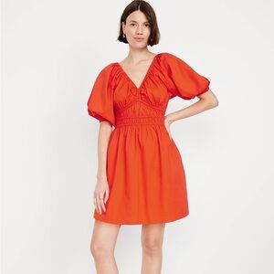 Waist Defined Puff Sleeve Mini Dress